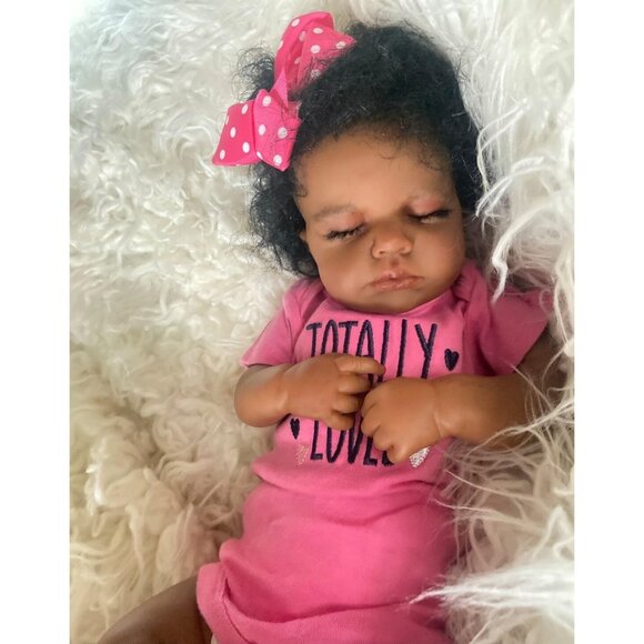 Reborn Baby Dolls Black Girl-20 Inch Realistic Newborn Baby Doll - Picture 1 of 8